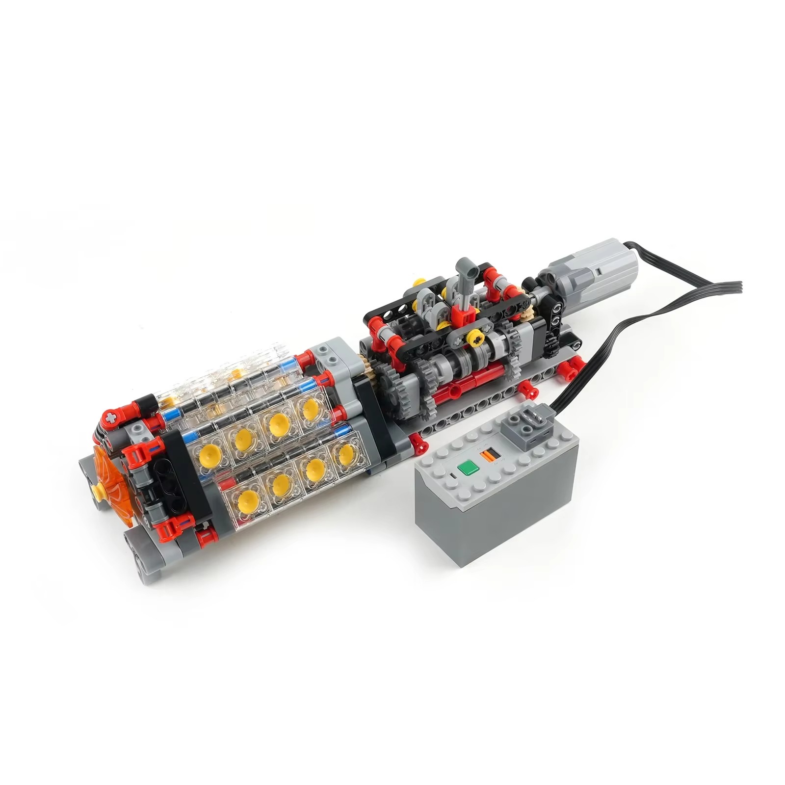 Model Kit Engine - High-Tech Transparent V16 Engine Small Building