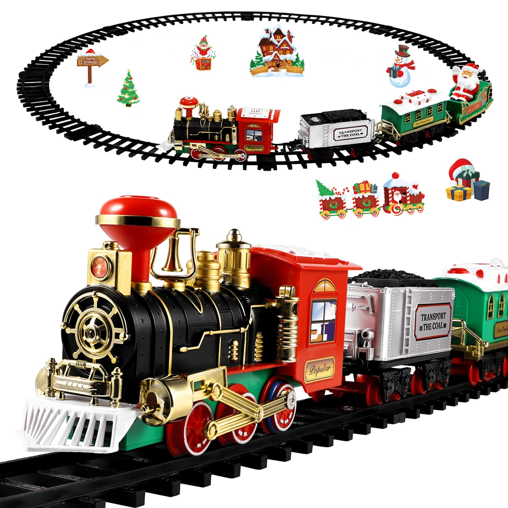 Model Kit Train - Christmas Train Set Festive Mini Locomotive
