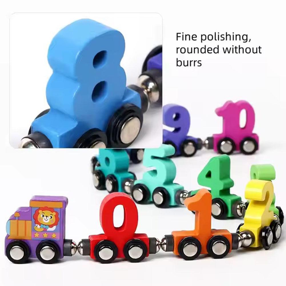 Model Kit Train - Wooden Magnetic Number Train Building Block