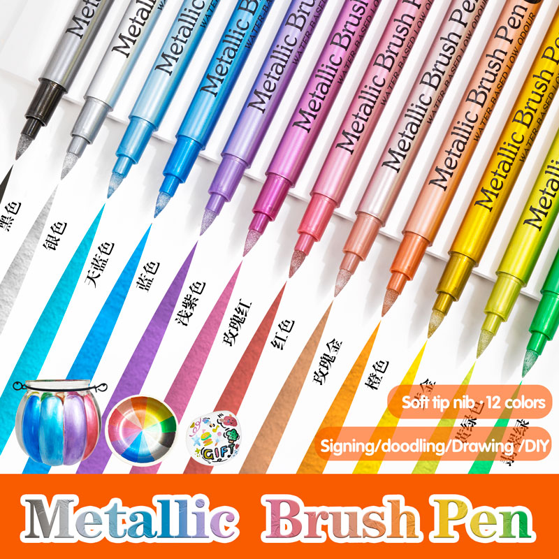 12 Colors Brush Metallic Paint - огляд і ціна Model Kit Markers