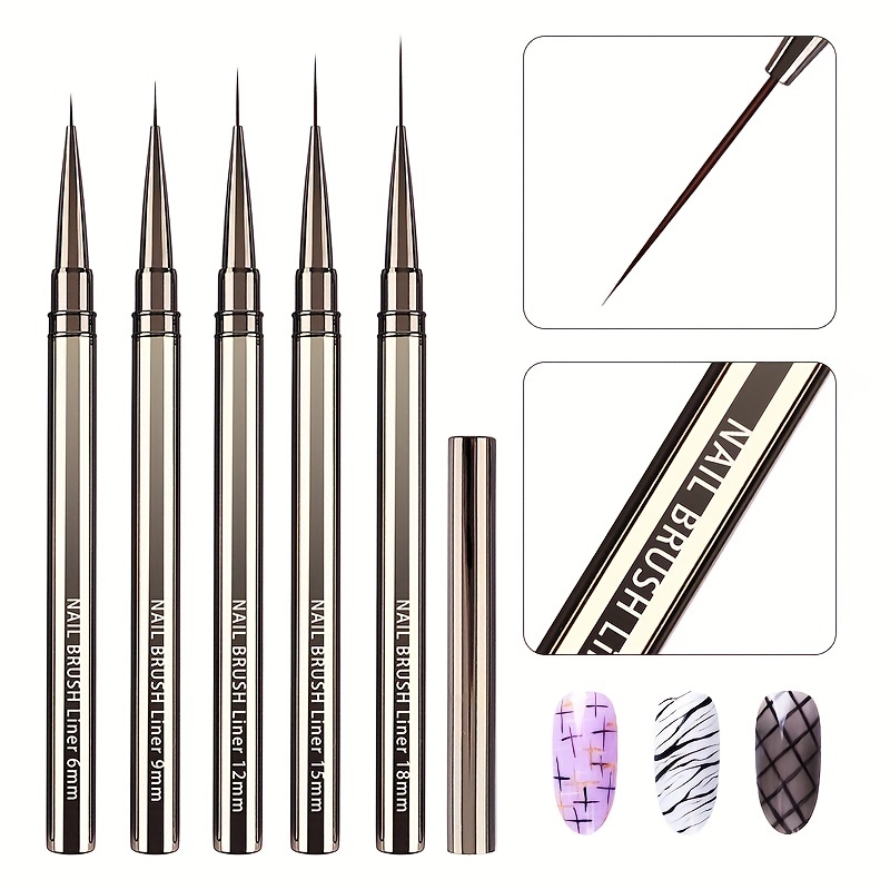 5PCS Nail Art Liner Brushes Ha - огляд і ціна Metallic Paint Set