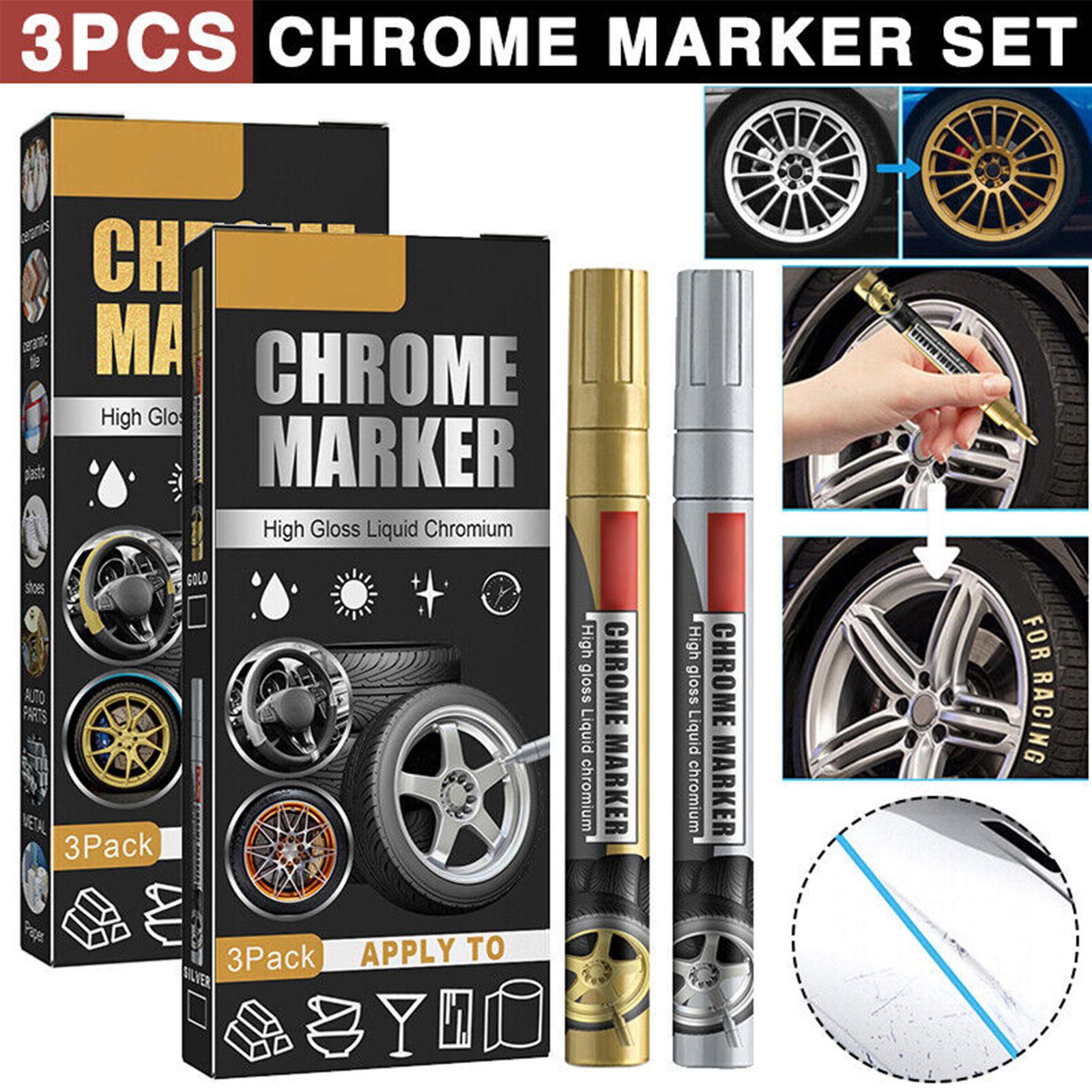 3Pcs/Set Chrome Marker Pen Car - огляд і ціна Metallic Paint Set