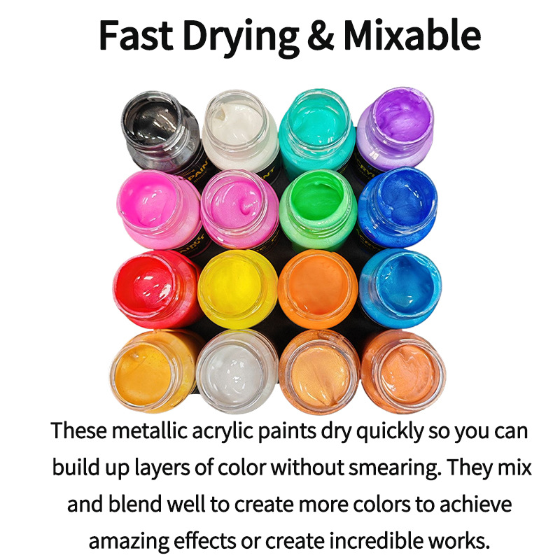 6/ 9/16 Colors 30ml Pearlescen - огляд і ціна Metallic Paint Set